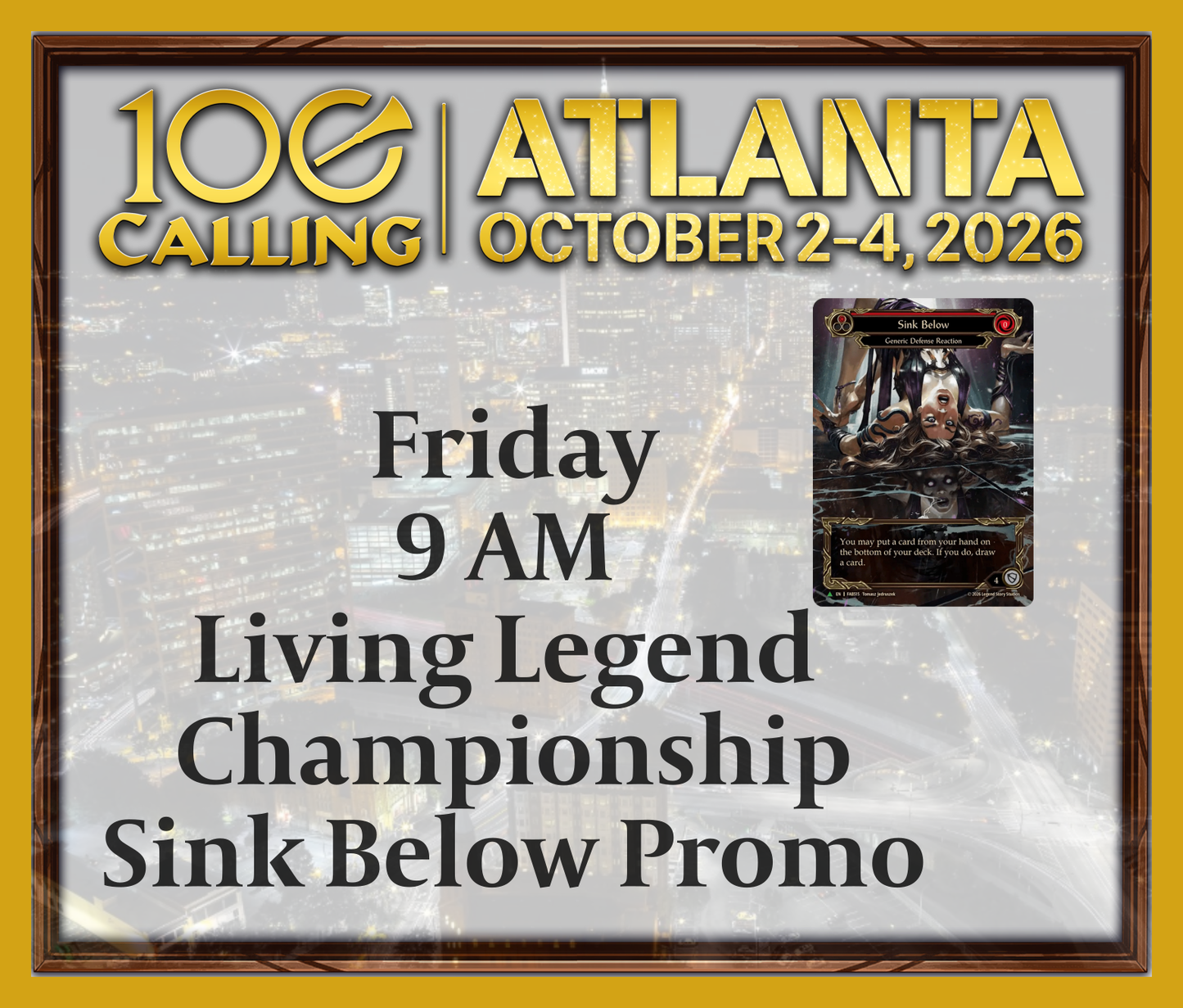 Calling 100 -  Friday 9 AM - Sink Below Promo - Living Legend Championship