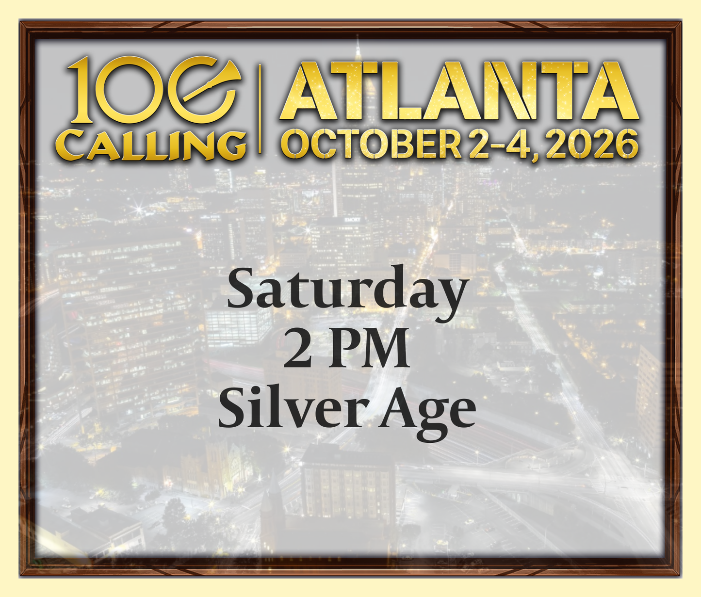 Calling 100 -  Saturday 2 PM - Silver Age