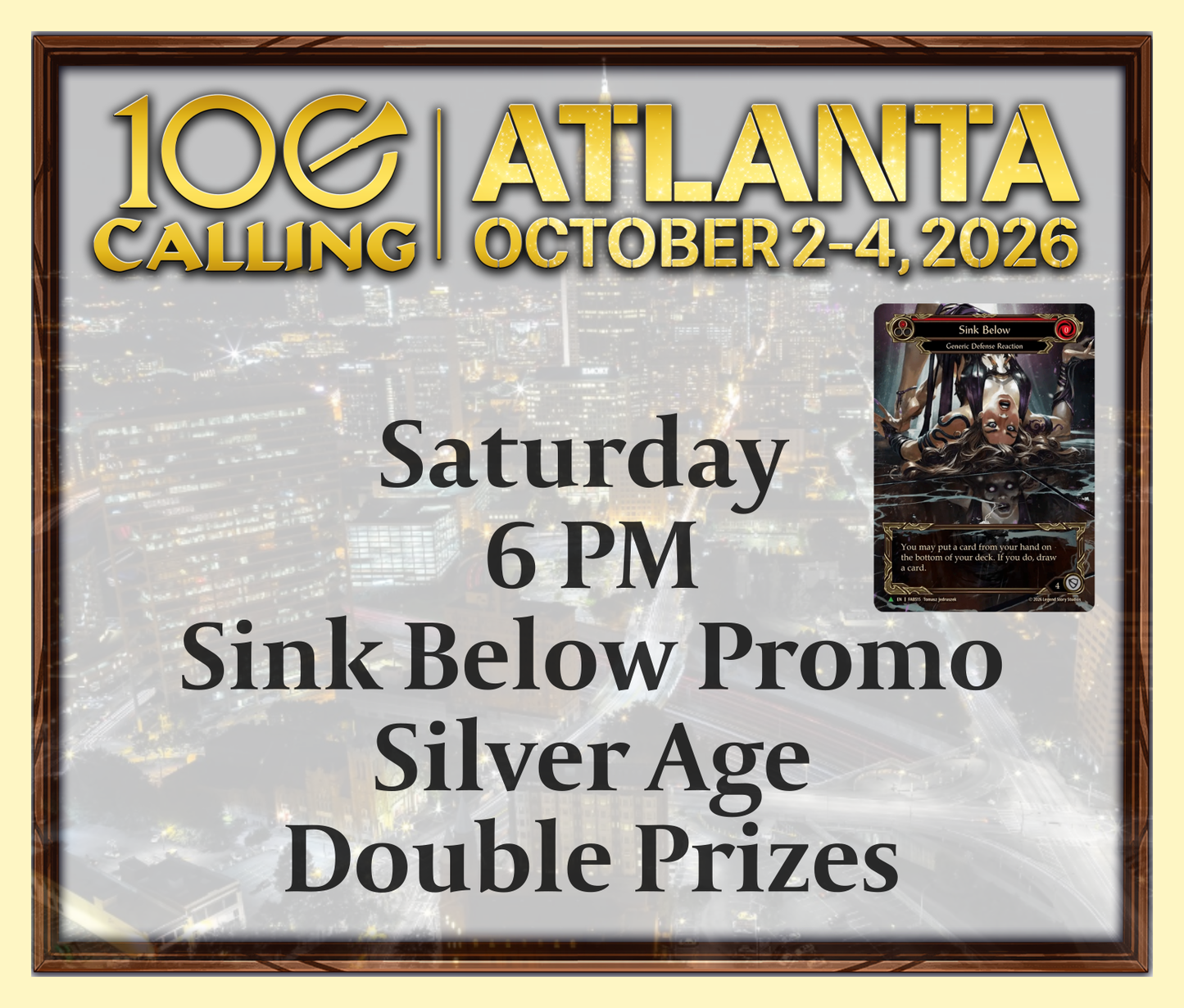 Calling 100 -  Saturday 6 PM - Sink Below Promo - Silver Age - Double Prizes